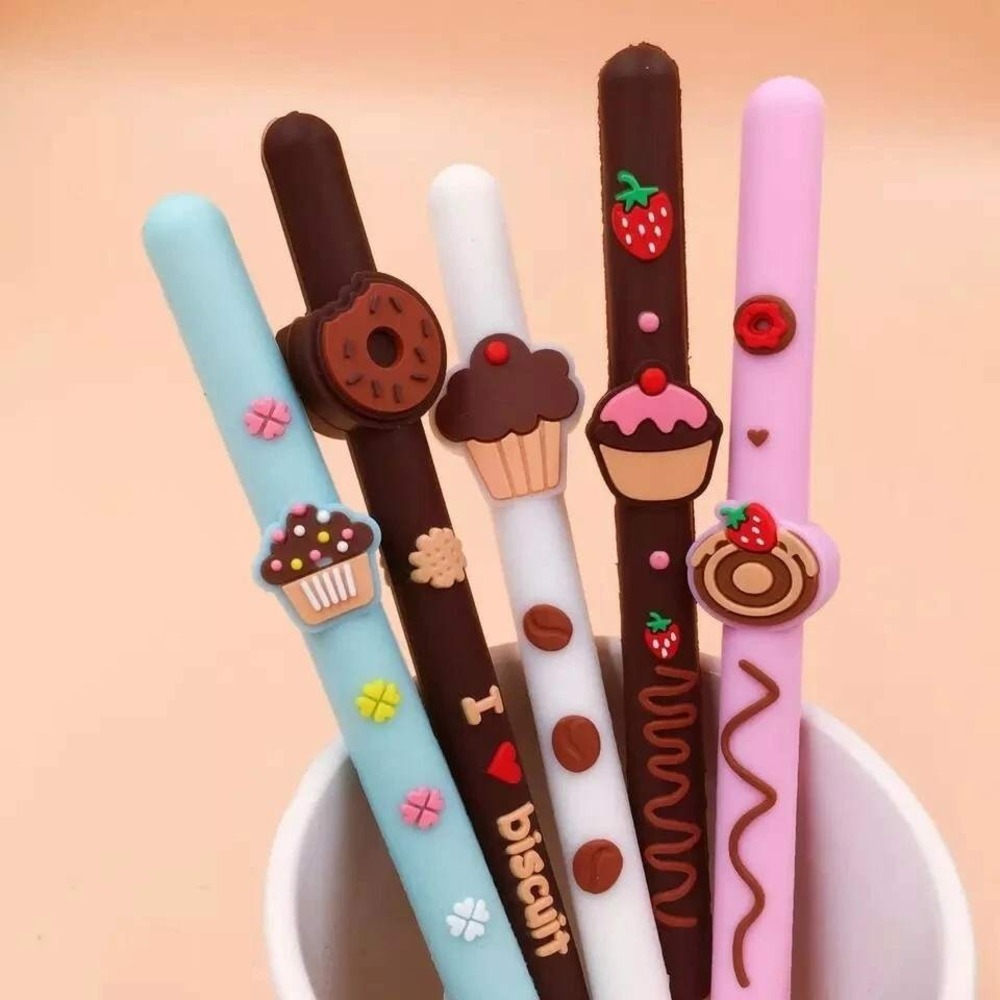 Dessert Themed Scented Gel Pens Set 5pc Kawaii Donut Cupcake Sweet Treats‎